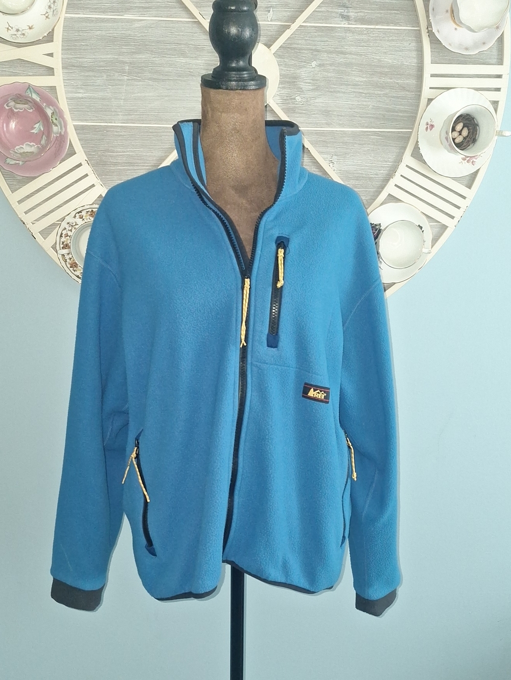 REI Women's Bright Blue Fleece Pullover with Logo Tag